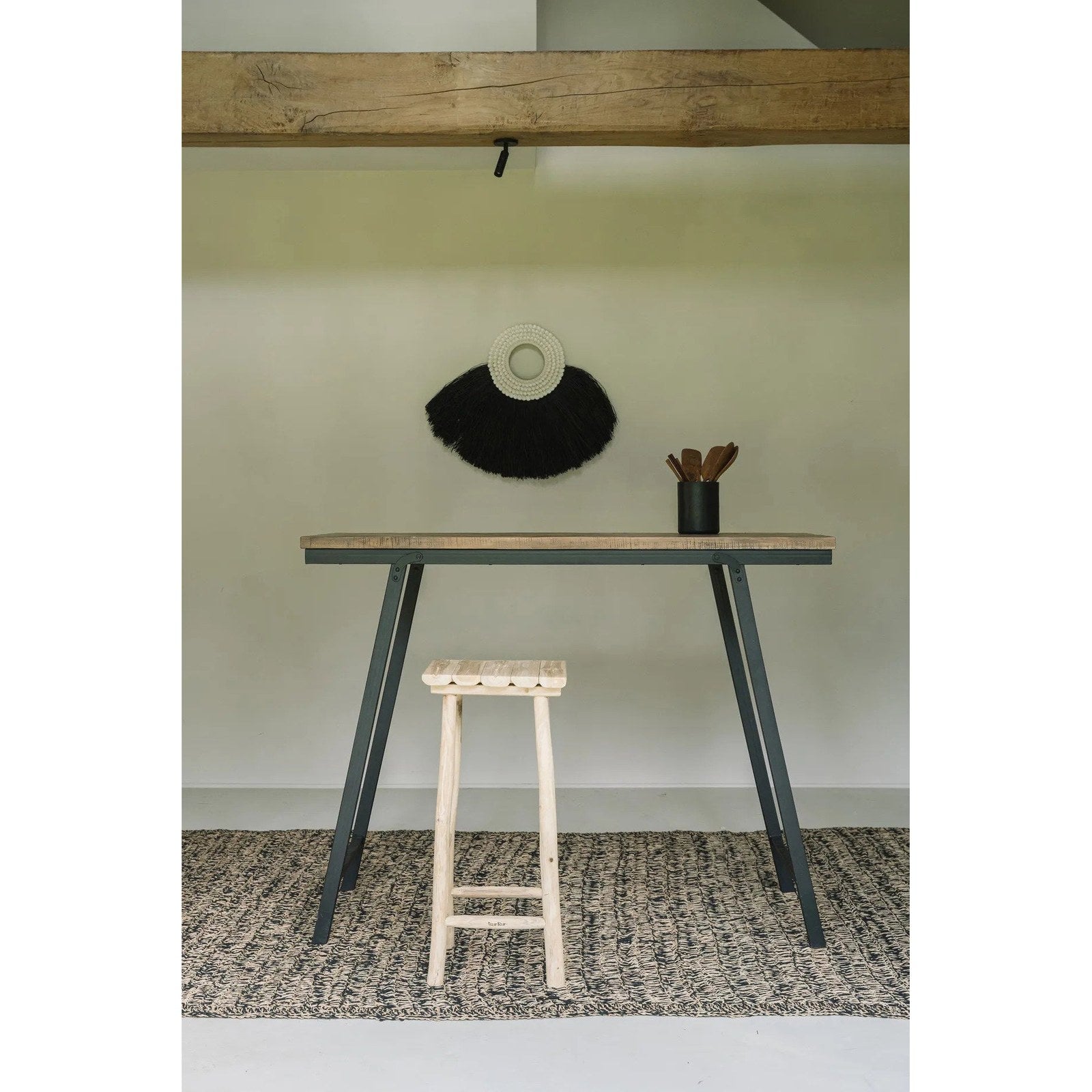 Éventail mural Shell Alang Alang en herbe noire 86 cm, vue 4