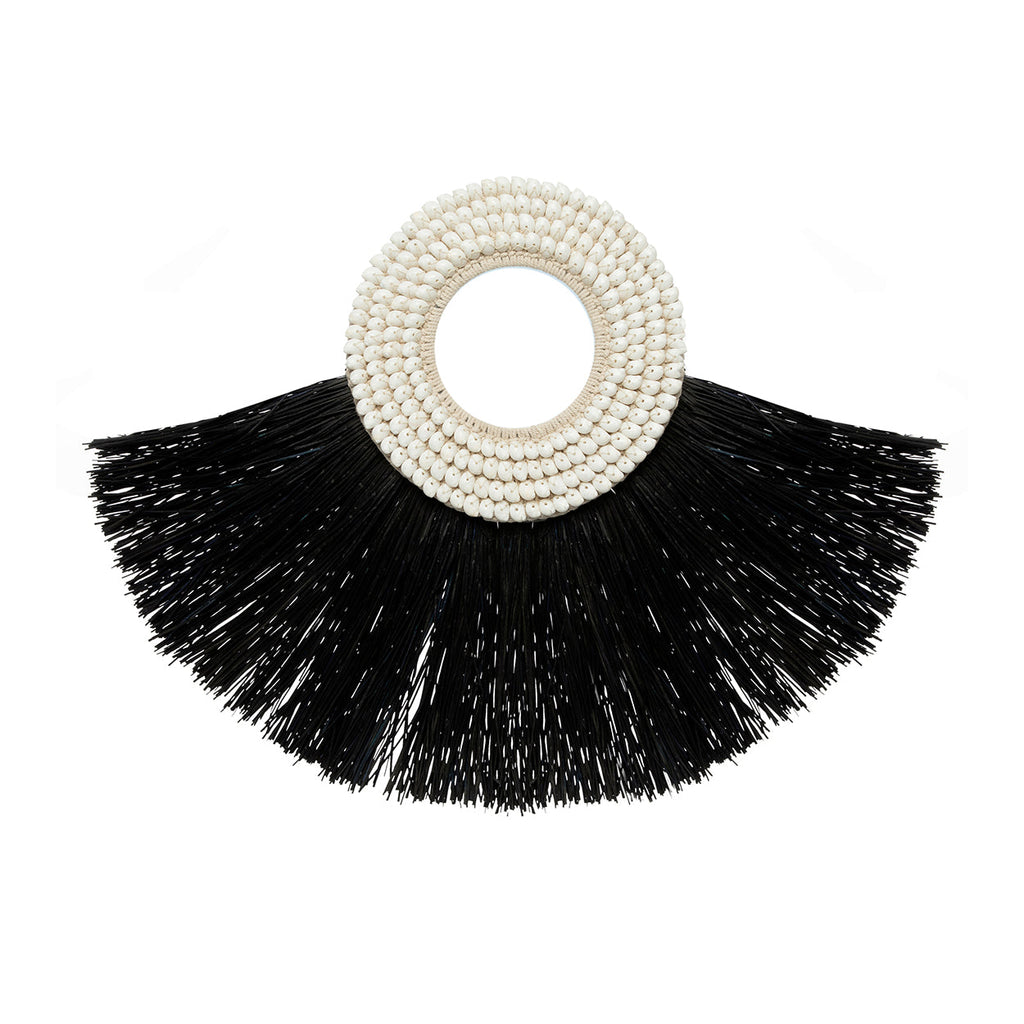 Éventail mural Shell Alang Alang en herbe noire 86 cm