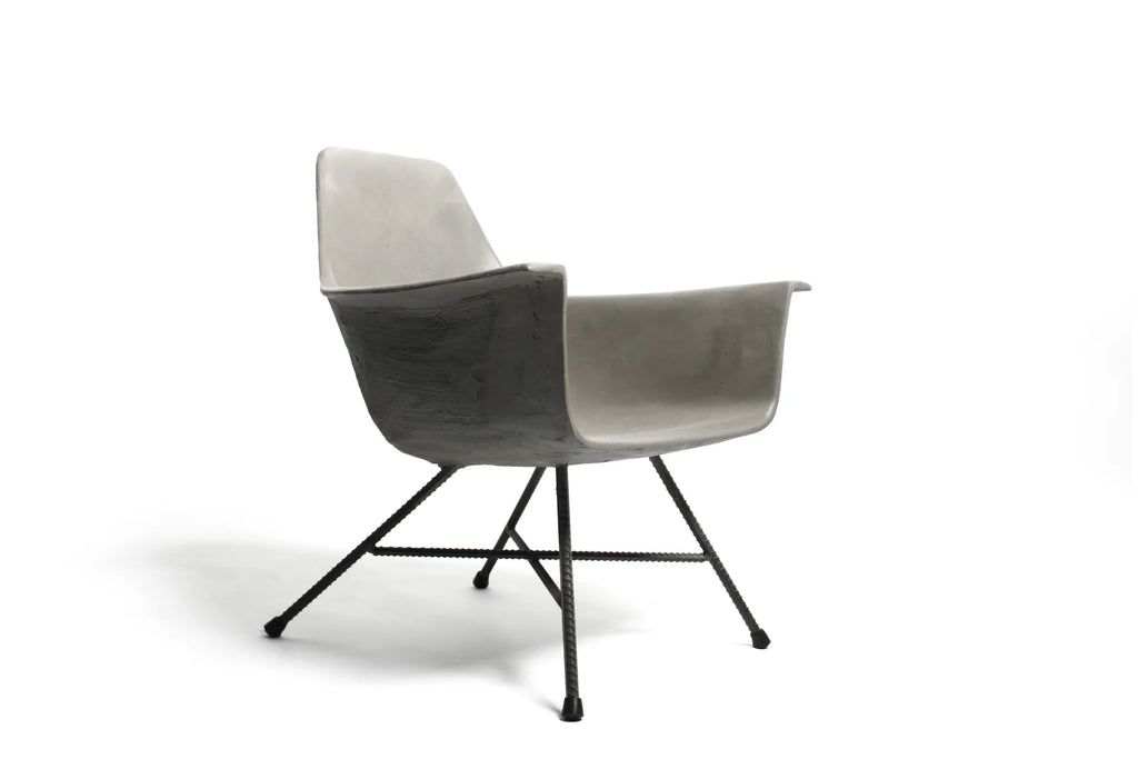 Fauteuil bas en béton Hauteville gris naturel vue 3