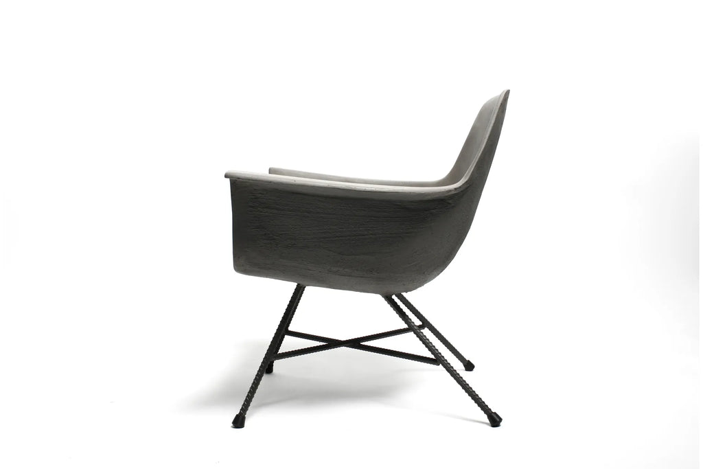 Fauteuil bas en béton Hauteville gris naturel vue 4