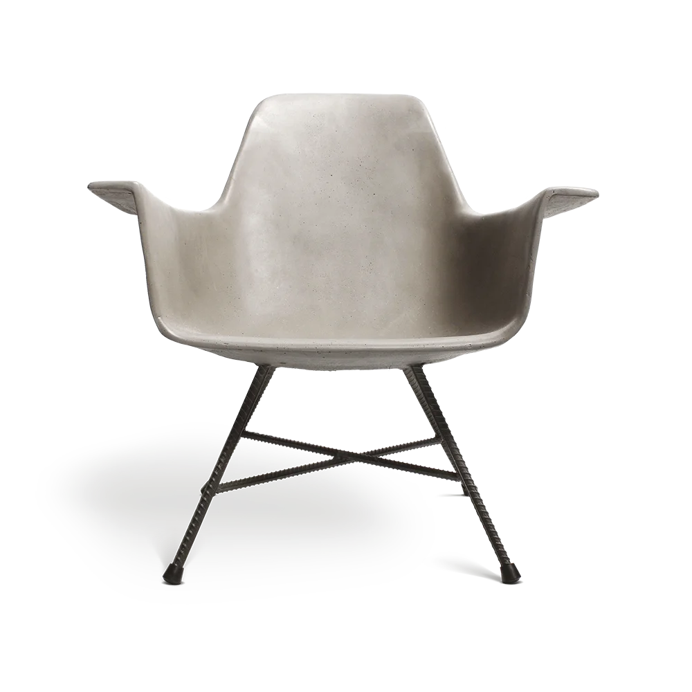 Fauteuil bas en béton Hauteville gris naturel