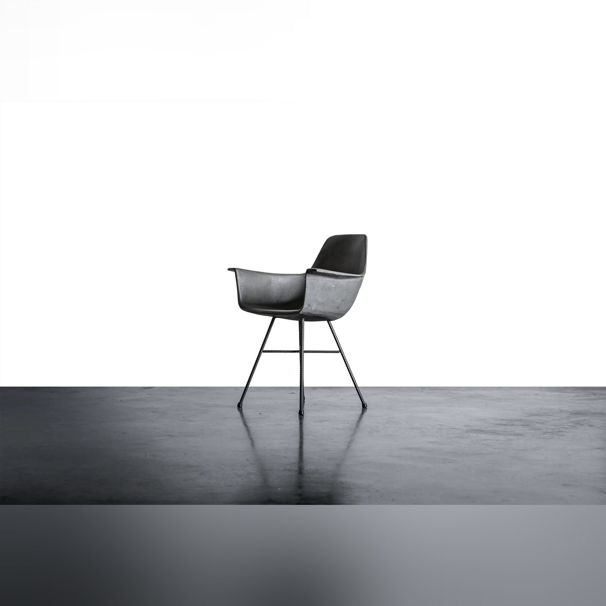 Fauteuil en béton Hauteville gris naturel en situation 2