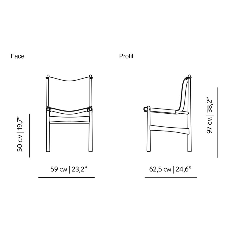 Dimensions Fauteuil lounge Nook bois massif