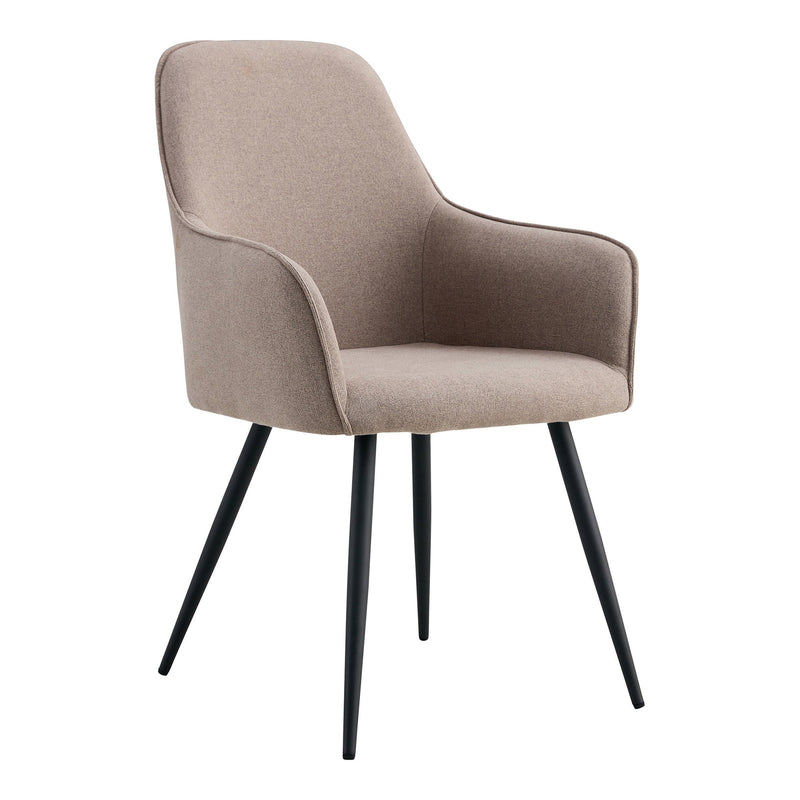 Dimensions Harbo Dining Armchair – Fabric & Black Metal Legs – Set of 2
