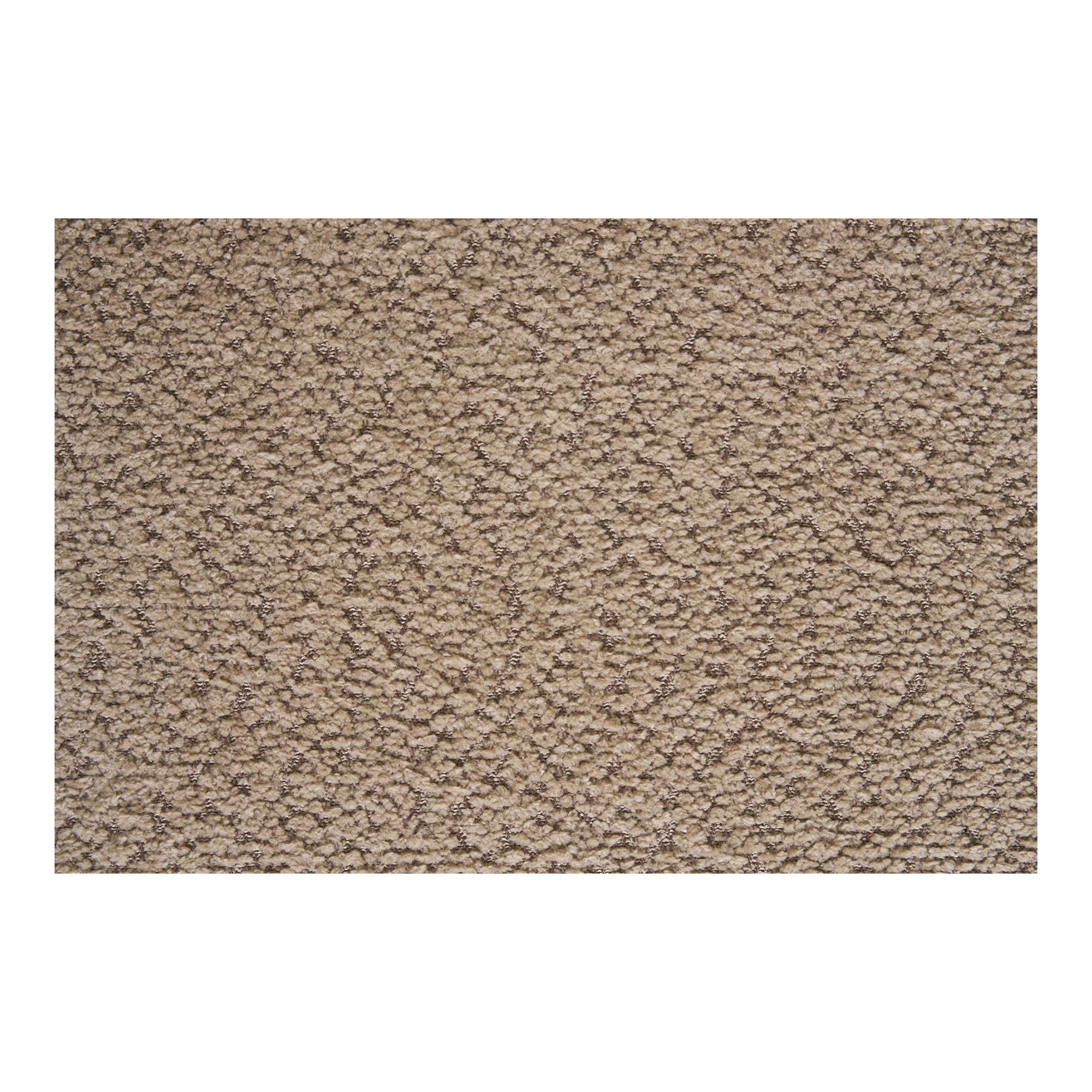 Détail texture tissu bouclé 100% polyester beige chiné boucles irrégulières fauteuil Safira