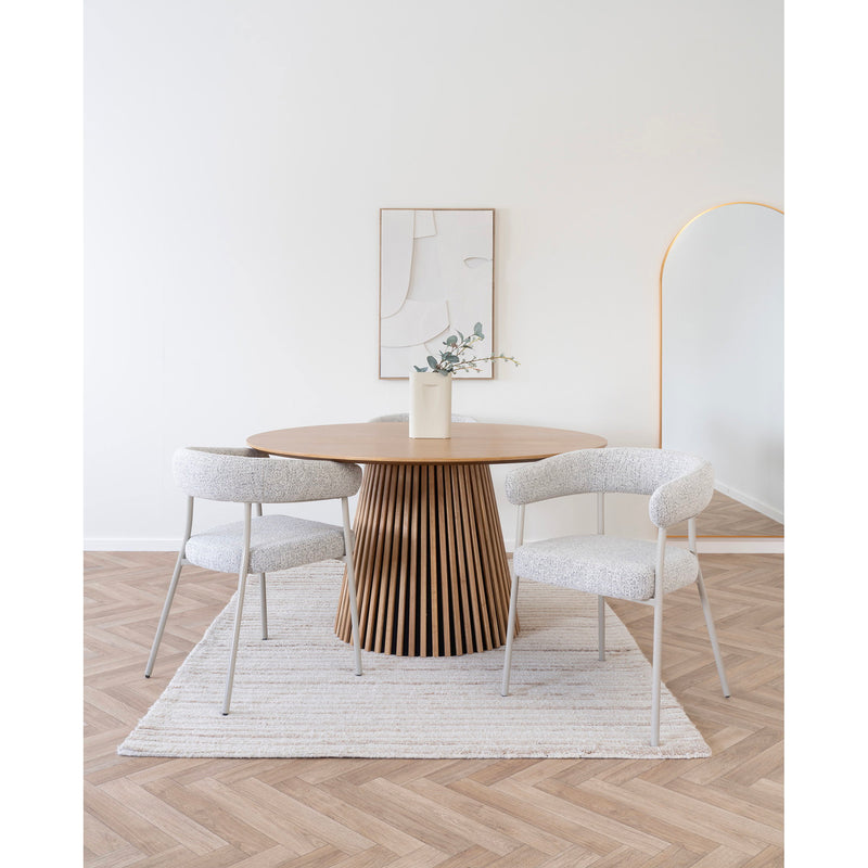 Dimensions Trivio Dining Chair – Heather Grey Bouclé & Sand Legs – Set of 2
