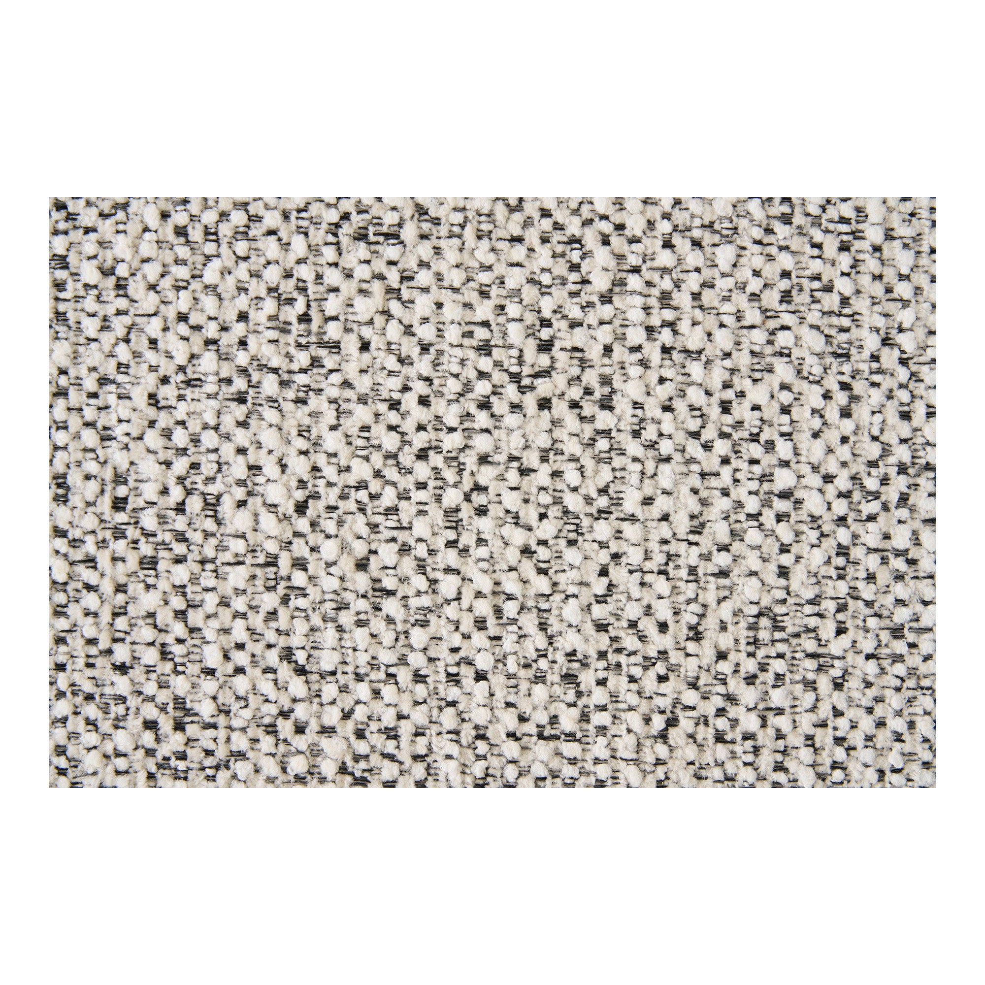 Gros plan texture bouclé polyester gris chiné blanc fauteuil Trivio haut de gamme