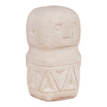 Figurine décorative ciment beige idole tribale petite 5,5x10 cm vue trois quarts