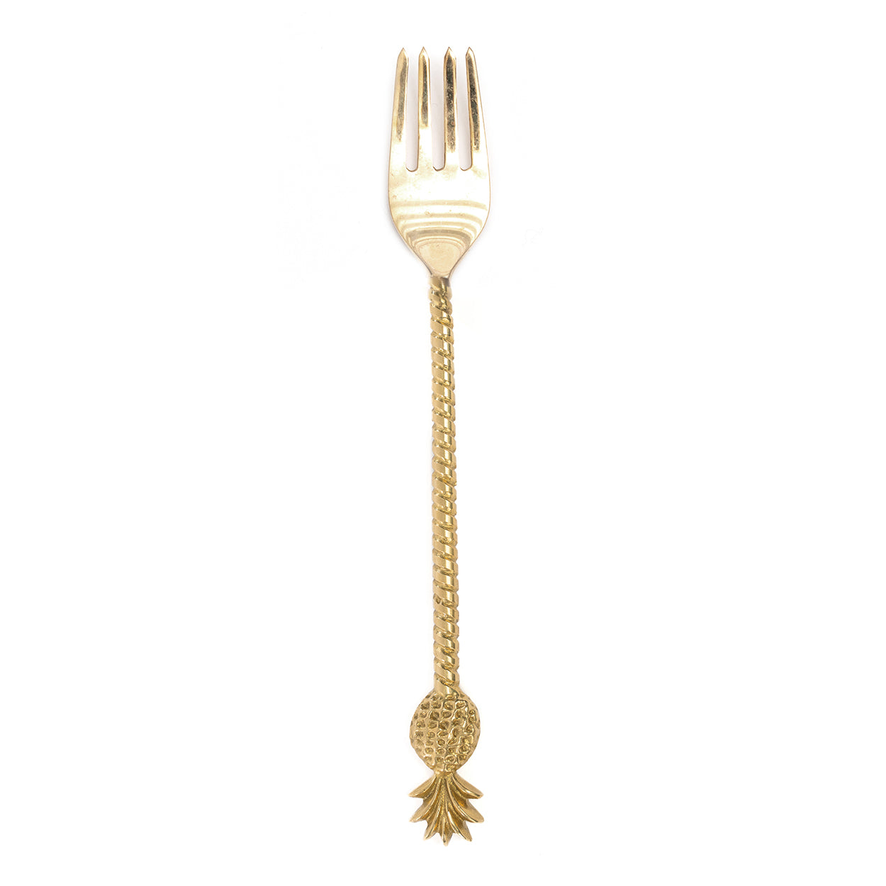 Fourchette Ananas en laiton doré 22 cm