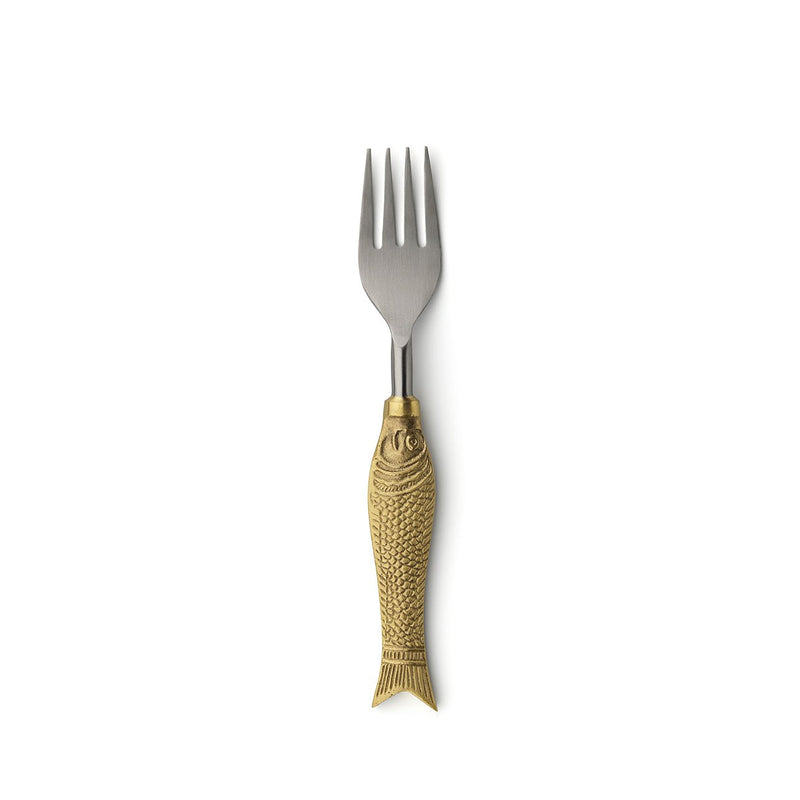 Dimensions Fourchette bicolore à manche poisson 18 cm