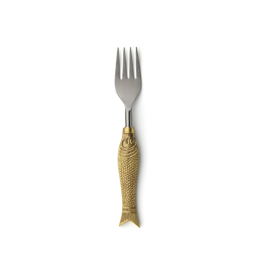Fourchette bicolore à manche poisson 18 cm