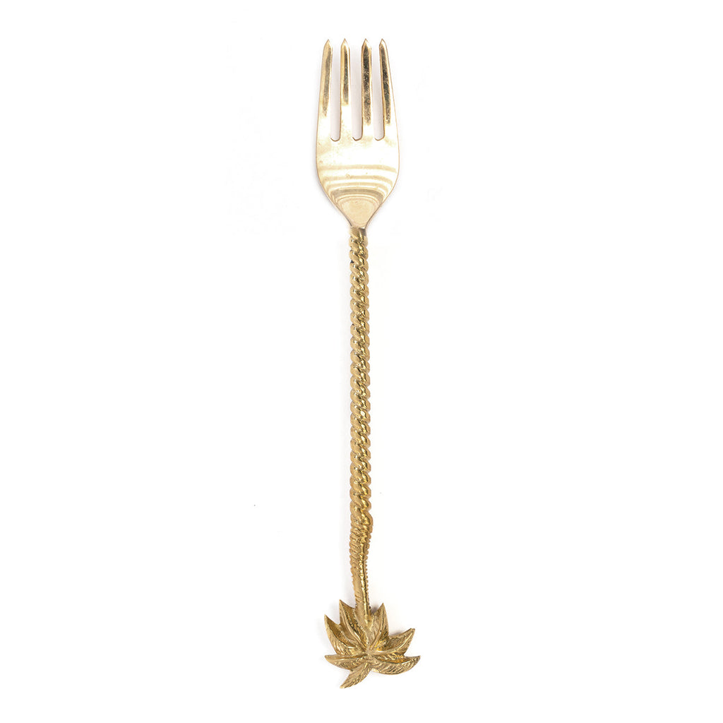 Fourchette Palmier en laiton doré 22 cm