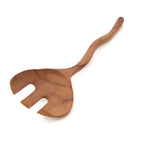 Fourchette à salade en teck à manche ondulé 27 cm, vue 4