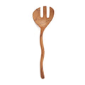 Fourchette à salade en teck à manche ondulé 27 cm