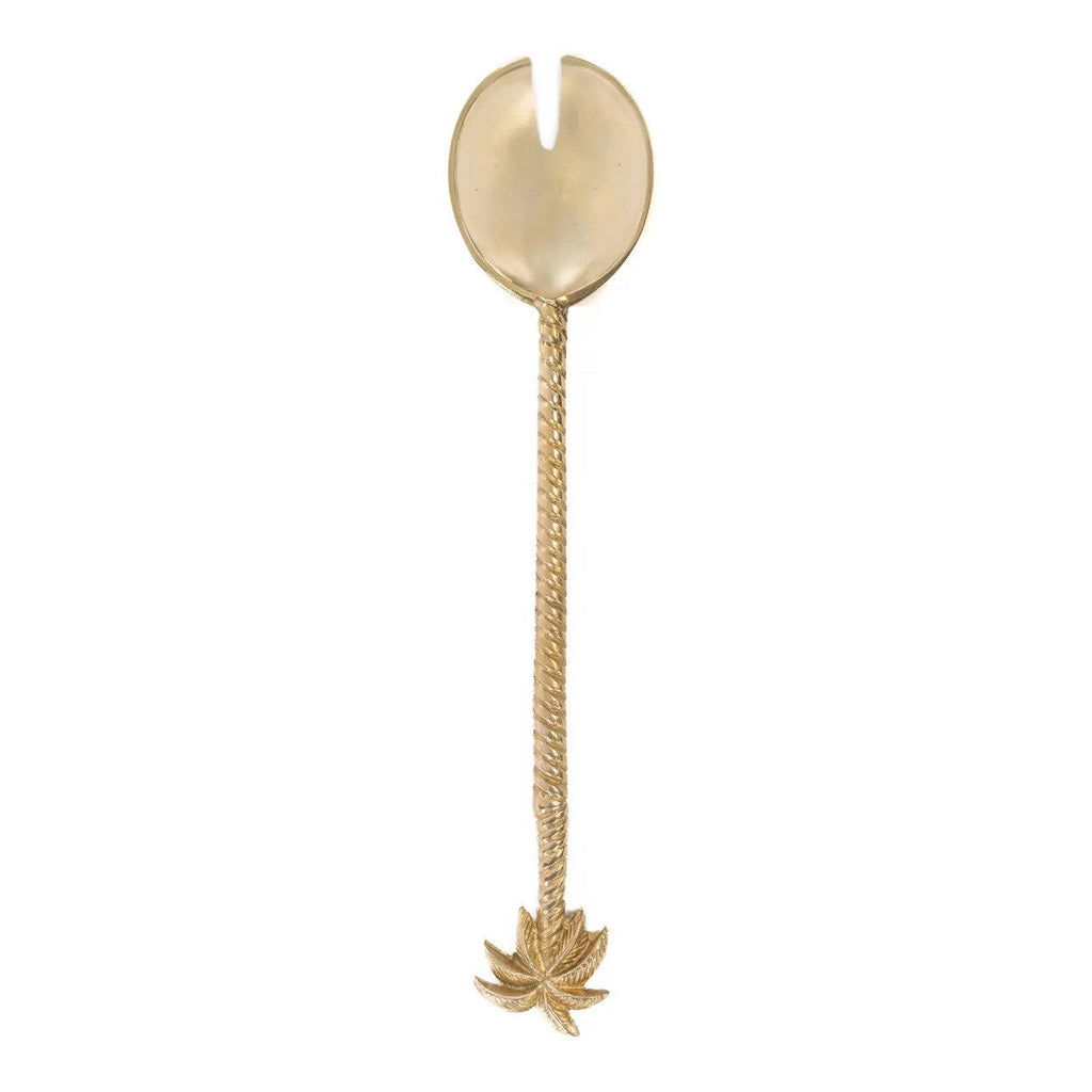 Fourchette de service Palmier en laiton doré 26 cm en situation