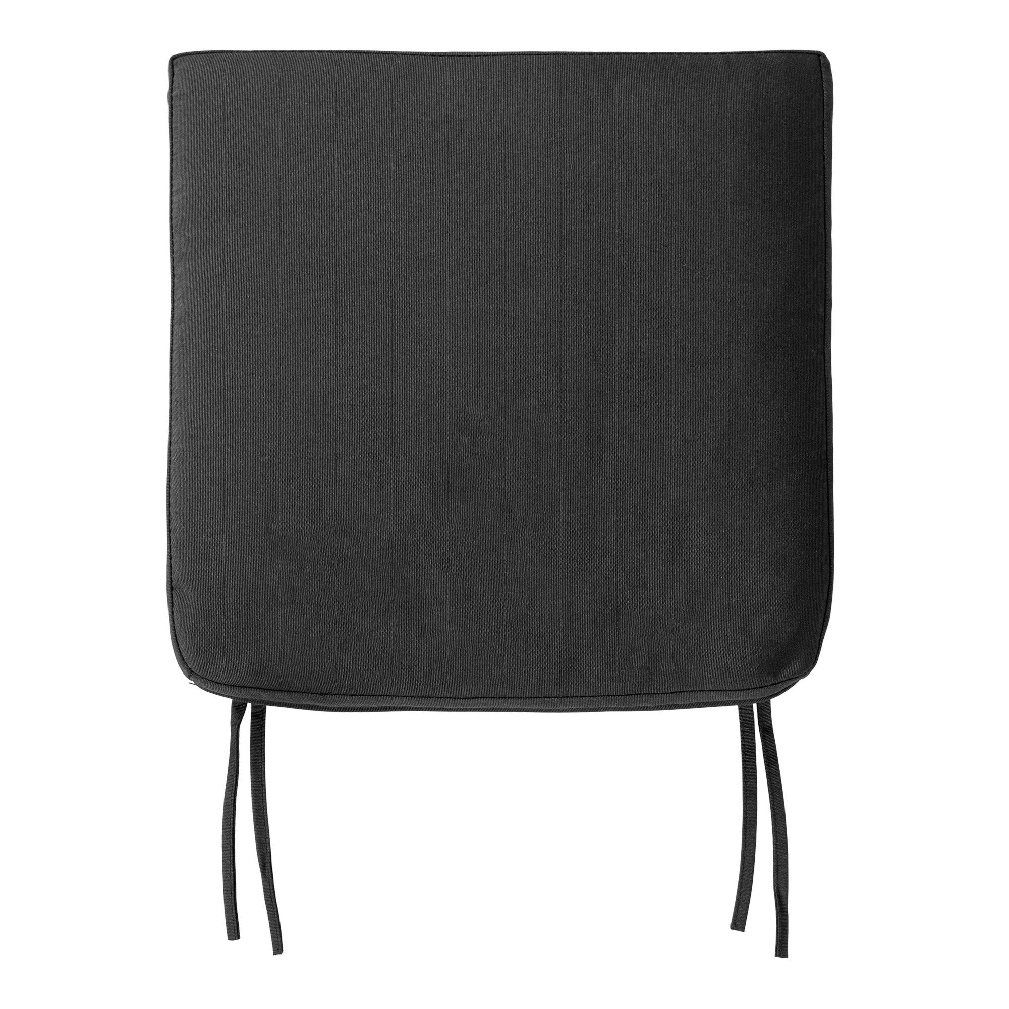 Galette d'assise Alture noire vue de face, double lacet de fixation visible en bas