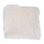 Galette de chaise fausse fourrure agneau ivoire blanc cassé 40x40 cm pile longue vue dessus