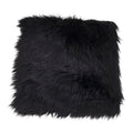 Galette de chaise fausse fourrure agneau noir intense 40x40 cm pile longue vue dessus