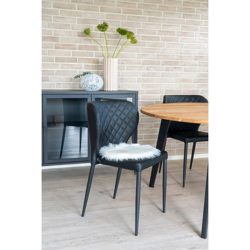 Dimensions White Faux Fur Chair Pad – Round Ø 35 cm – Ultra-Soft