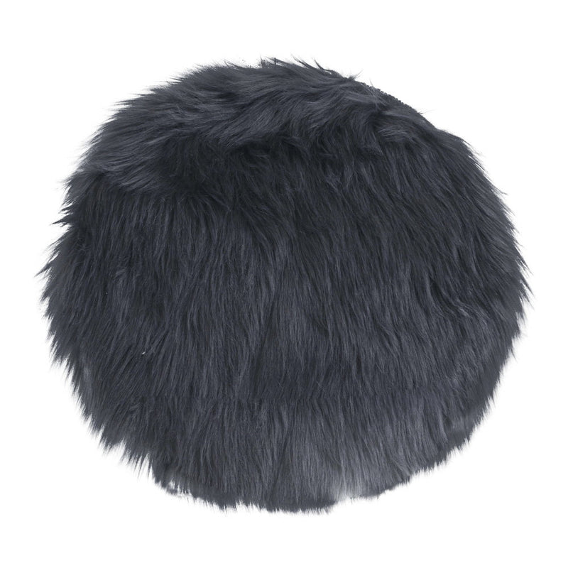 Dimensions Round Faux Lamb Fur Chair Pad Anthracite Grey – Ø 35 cm