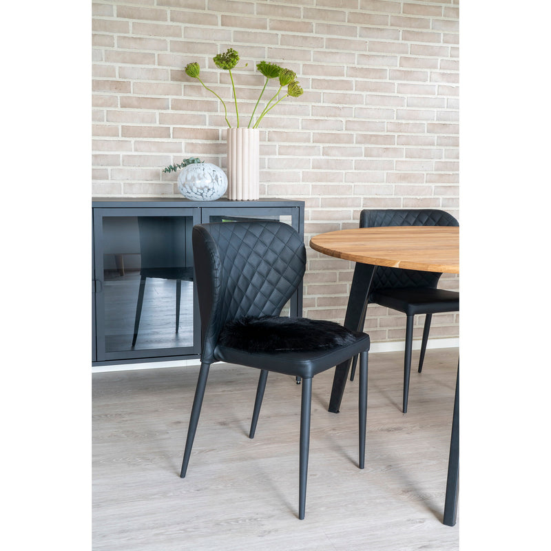 Dimensions Intense Black Faux Fur Round Chair Pad – Ø 35 cm