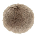 Galette de chaise ronde fausse fourrure taupe brun clair Ø 35 cm pile longue vue dessus