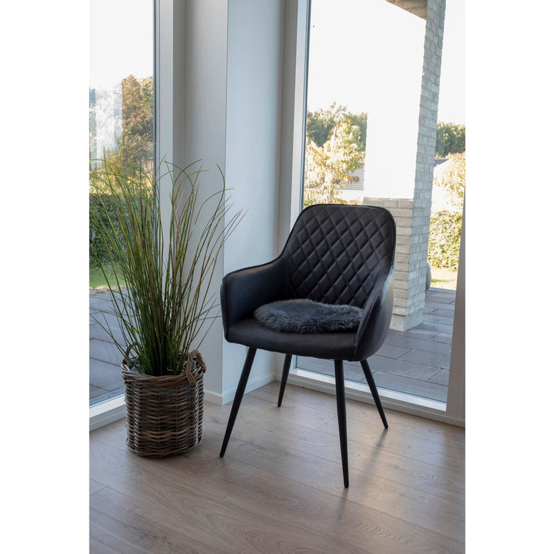 Dimensions Grey Genuine Sheepskin Chair Pad – Round Ø 35 cm