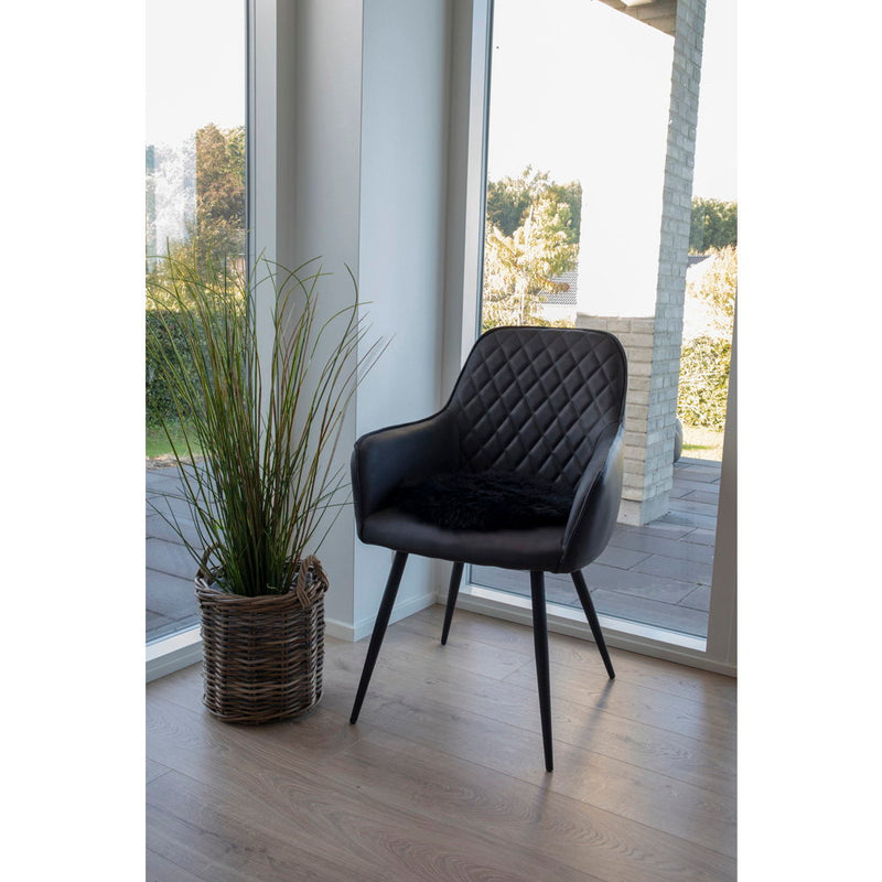 Dimensions Genuine Black Lambskin Round Chair Cushion – Ø 35 cm