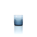 Gobelet Azure en verre bleu vu de face avec son bas cannelé et son haut lisse