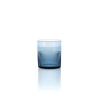Gobelet Azure en verre bleu vu de face avec son bas cannelé et son haut lisse