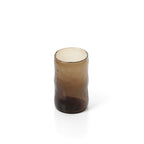 Gobelet bas soufflé en verre brun fumé 10 cm, vue 3