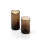 Gobelet bas soufflé en verre brun fumé 10 cm, vue 5