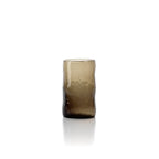 Gobelet bas soufflé en verre brun fumé 10 cm