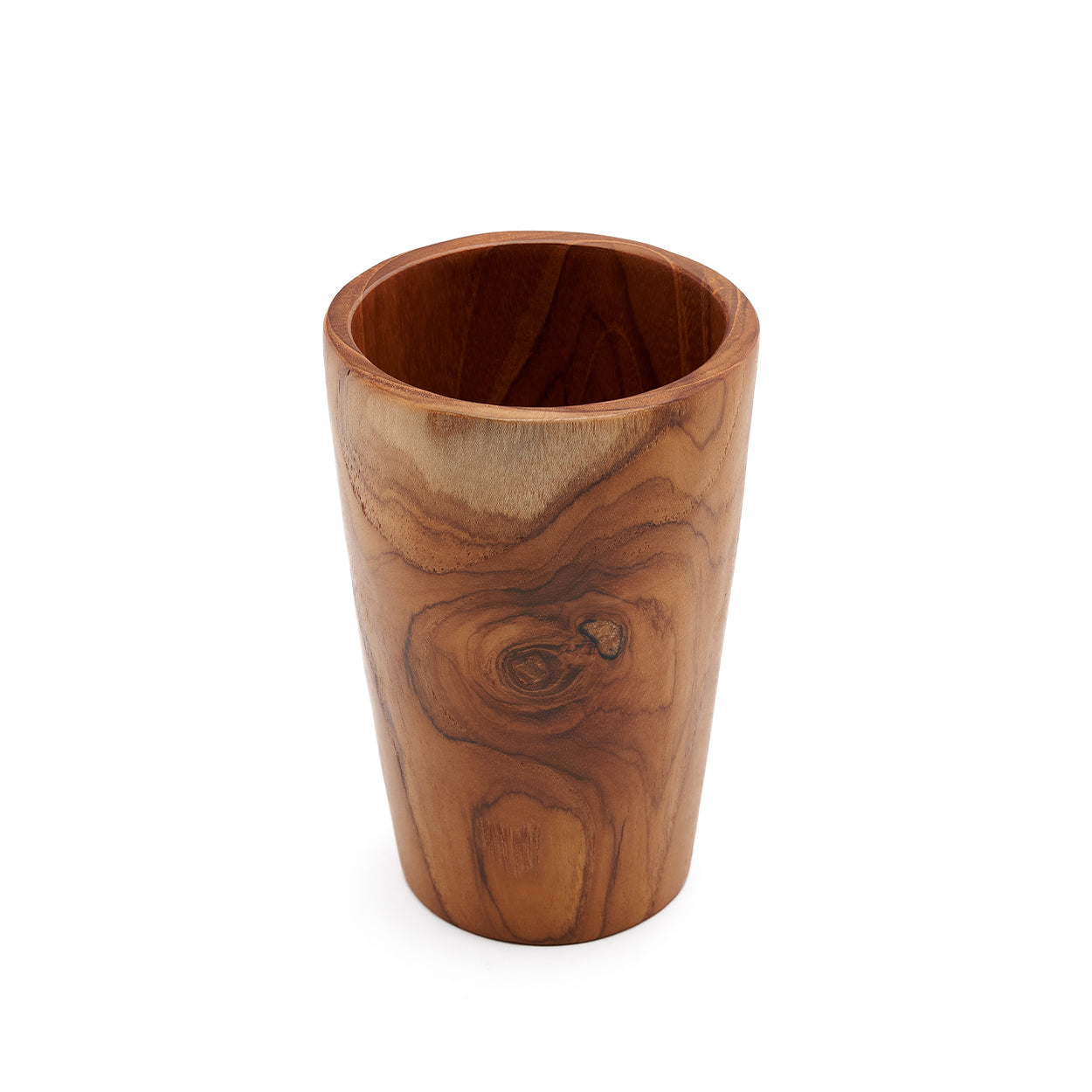 Gobelet bas en teck massif 12 cm