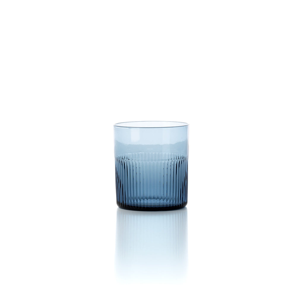 Gobelet cannelé en verre bleu
