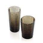 Gobelet à chevrons en verre fumé 10 cm, vue 4