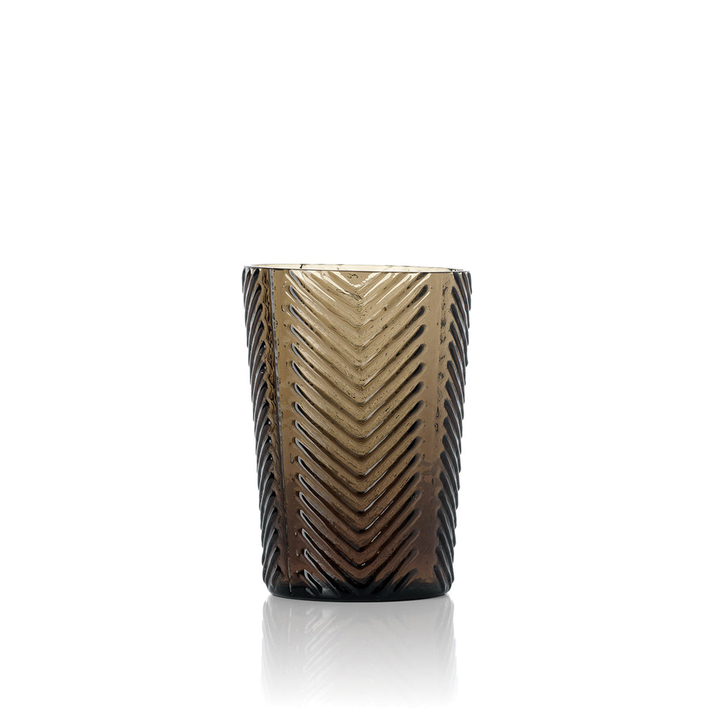 Gobelet à chevrons en verre fumé 10 cm