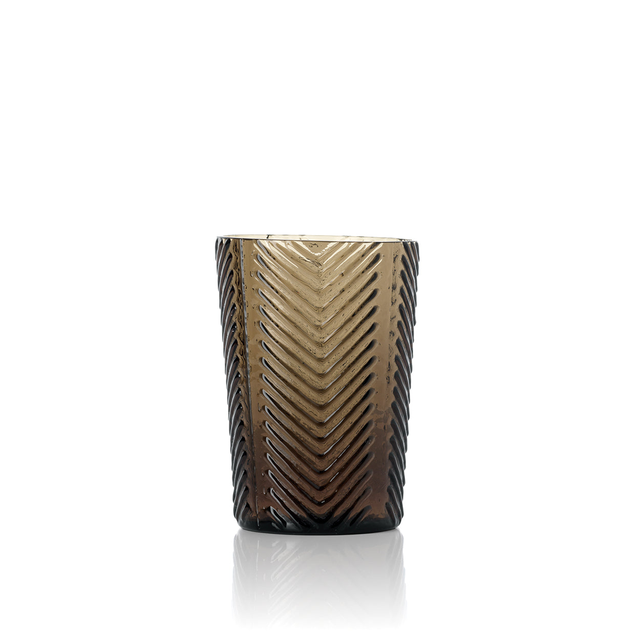 Gobelet à chevrons en verre fumé 10 cm