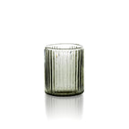 Gobelet à côtes larges en verre gris fumé 10 cm