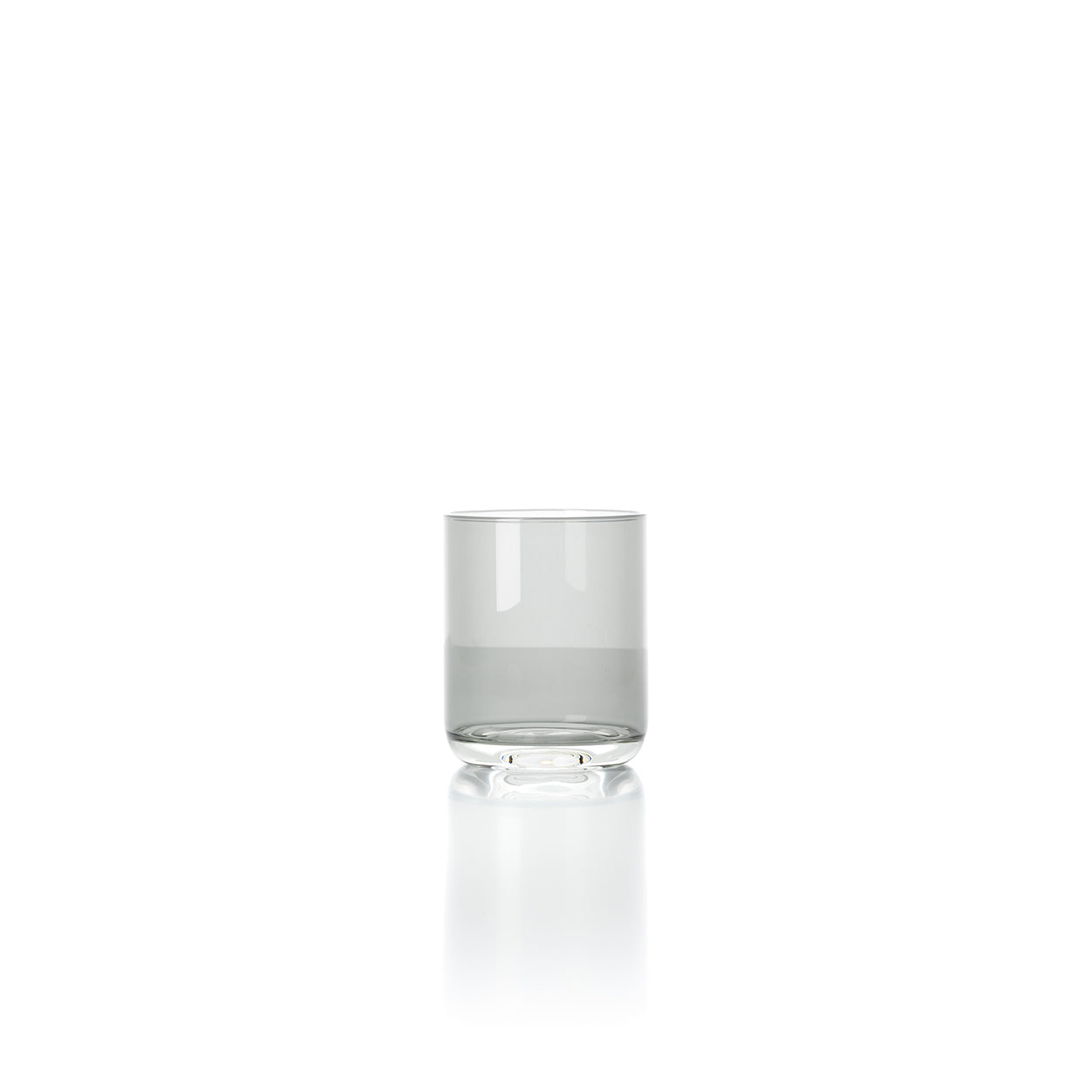 Gobelet droit en verre gris fumé 10 cm