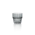 Gobelet empilable à facettes en verre gris fumé