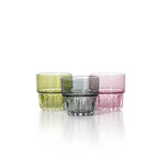 Gobelet empilable à facettes en verre rose, vue 3