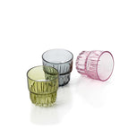 Gobelet empilable à facettes en verre rose, vue 5