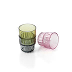 Gobelet empilable à facettes en verre rose, vue 6