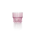 Gobelet empilable à facettes en verre rose