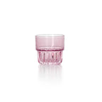 Gobelet empilable à facettes en verre rose