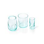 Gobelet galbé à empreintes en verre recyclé 11 cm, vue 6
