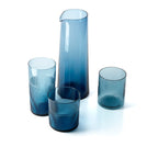 Gobelet haut martelé en verre bleu 10 cm, vue 5