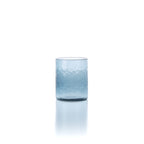 Gobelet haut martelé en verre bleu 10 cm