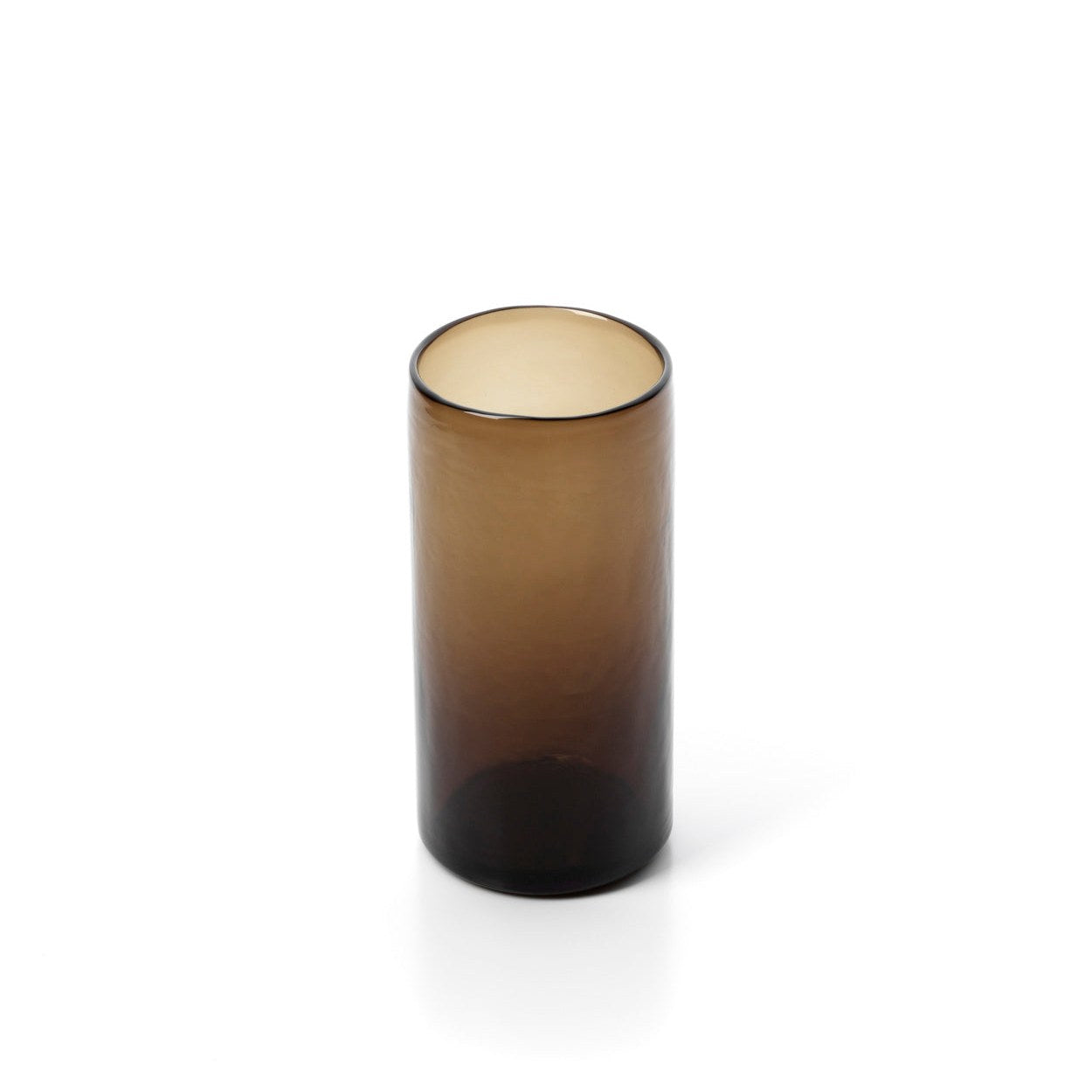 Gobelet haut soufflé en verre brun fumé 13 cm, vue 4